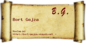 Bort Gejza névjegykártya